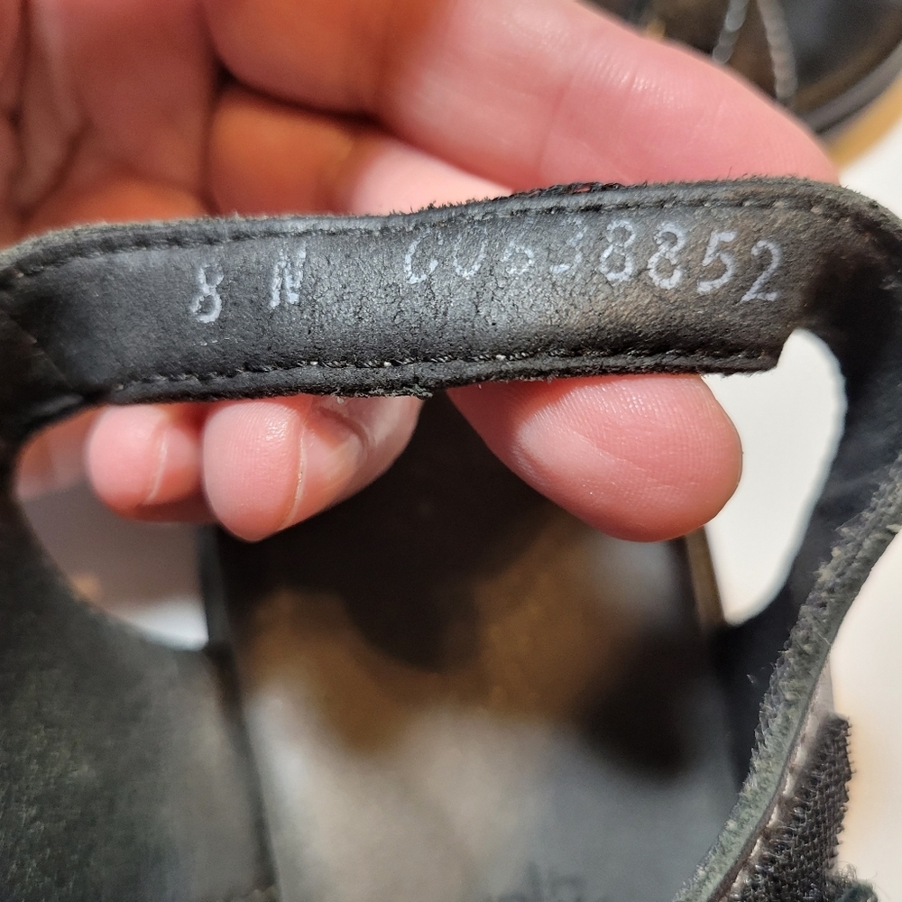 SAS Womens Black leather tri-comfort low heeled sandal Made in the USA Size 8N - Picture 6 of 7
